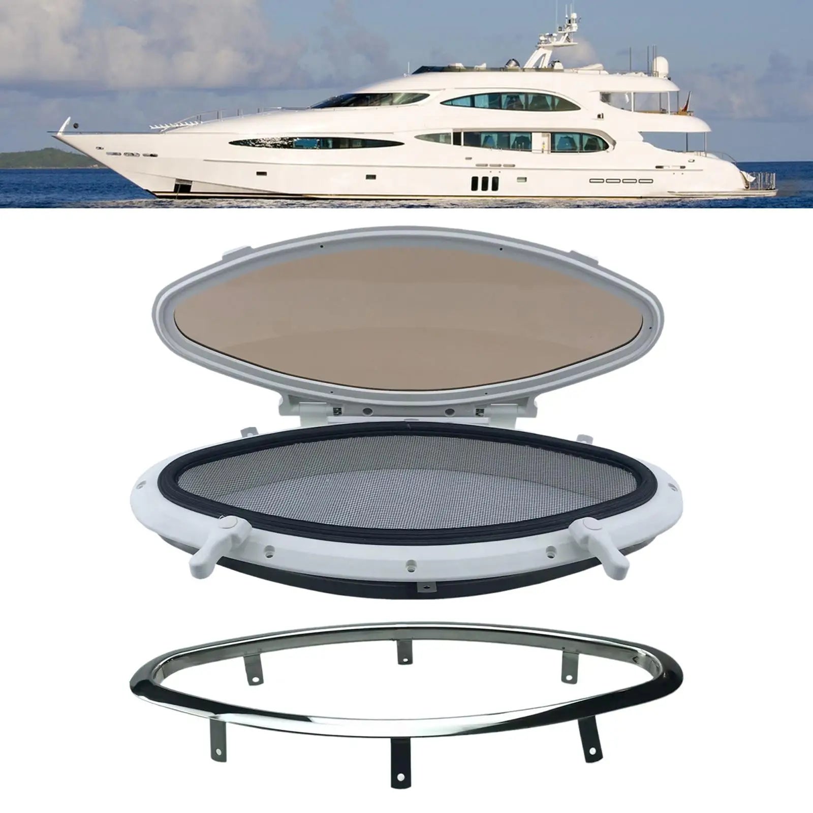 Boat Porthole Replacement Accessory Sealed and Waterproof Internal Ope