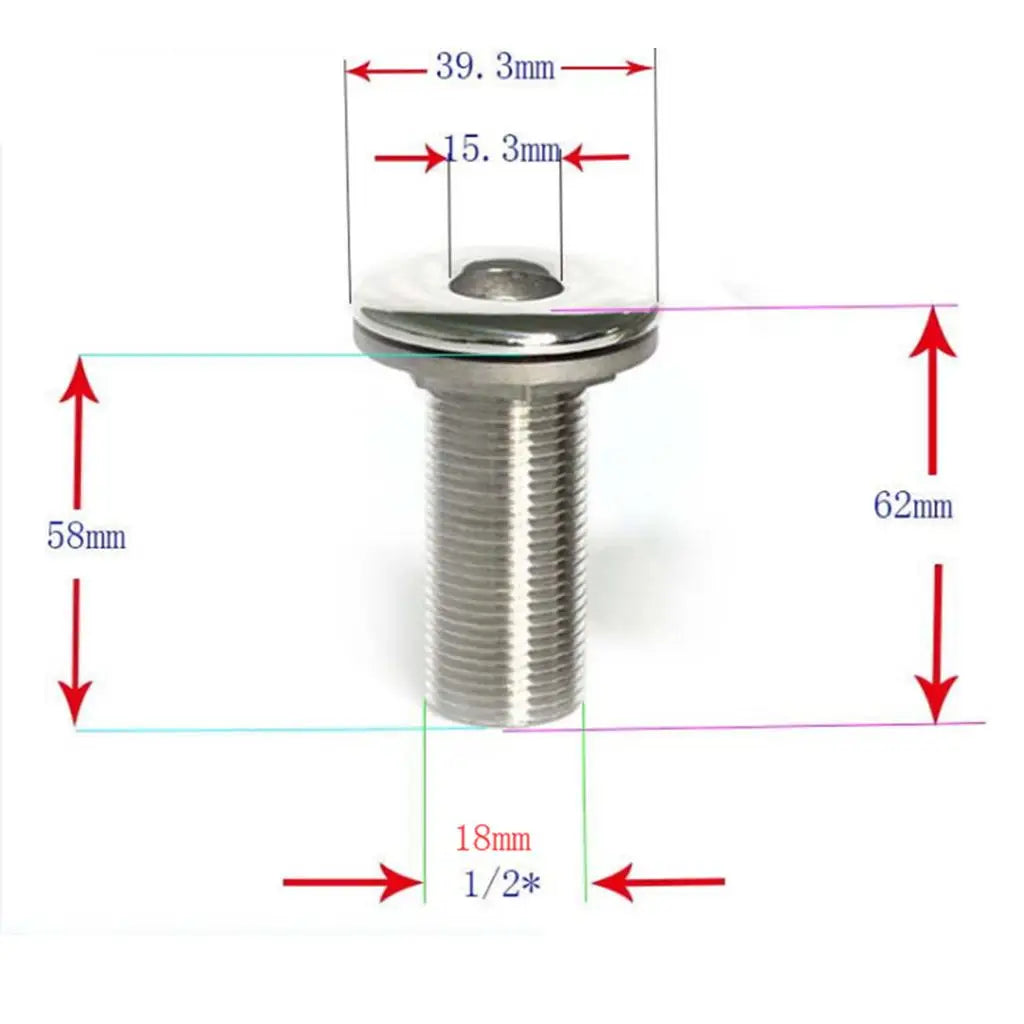 Boat Thru Hull Fitting Stainless Steel Connector by Unbranded