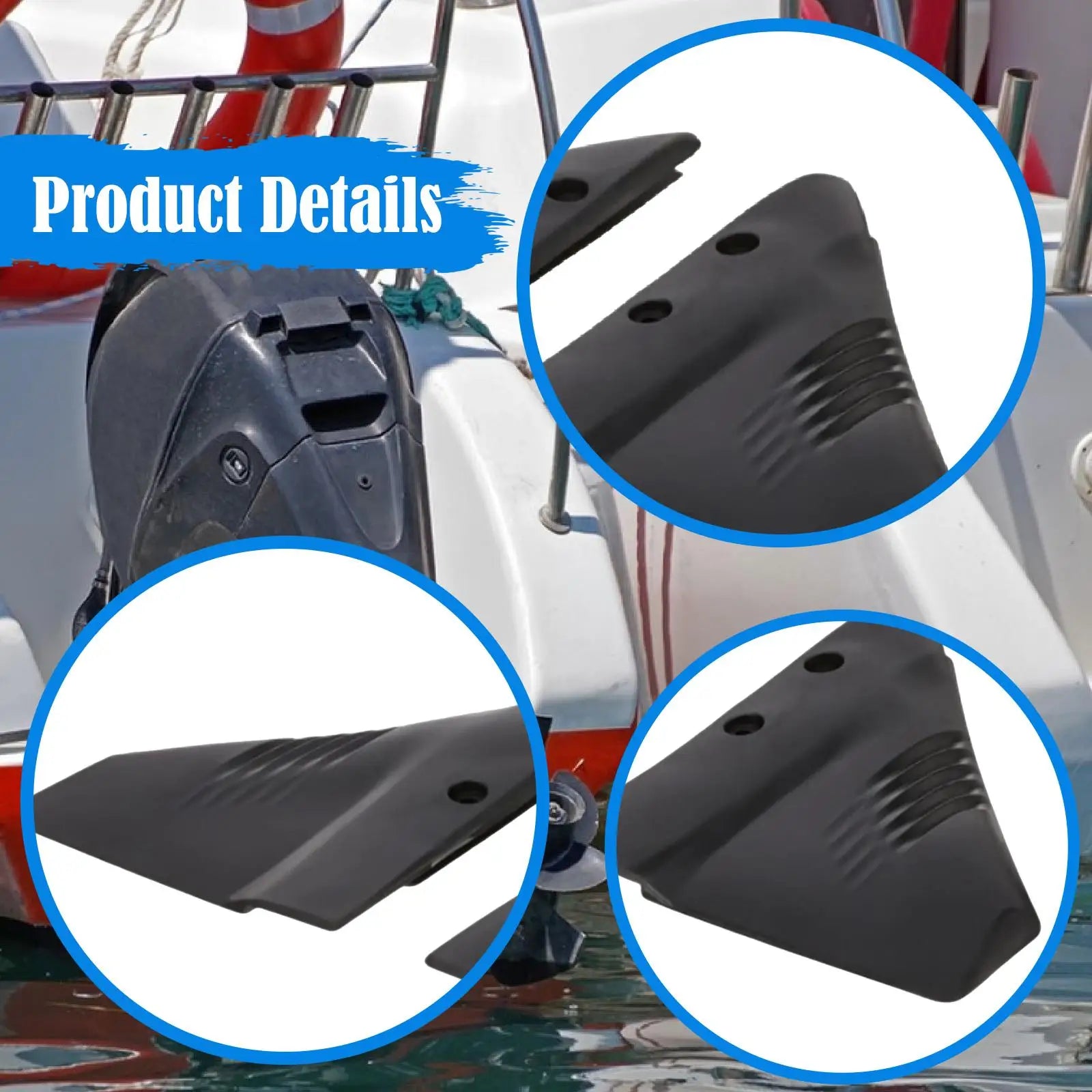 Professional Boat Hydrofoil Stabilizer Black Plastic Outboard Motor Pa