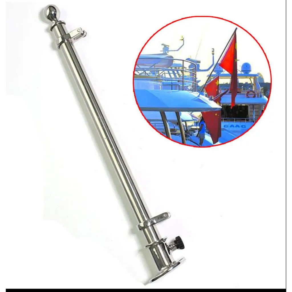 316 Stainless Steel Flag Pole 24 Inch for Marine Boats by Unbranded