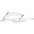 Rinker Raised Boat Emblem Decal 2280868 | 8 3/4 x 3 Silver PlasticOpens in a new window or tab