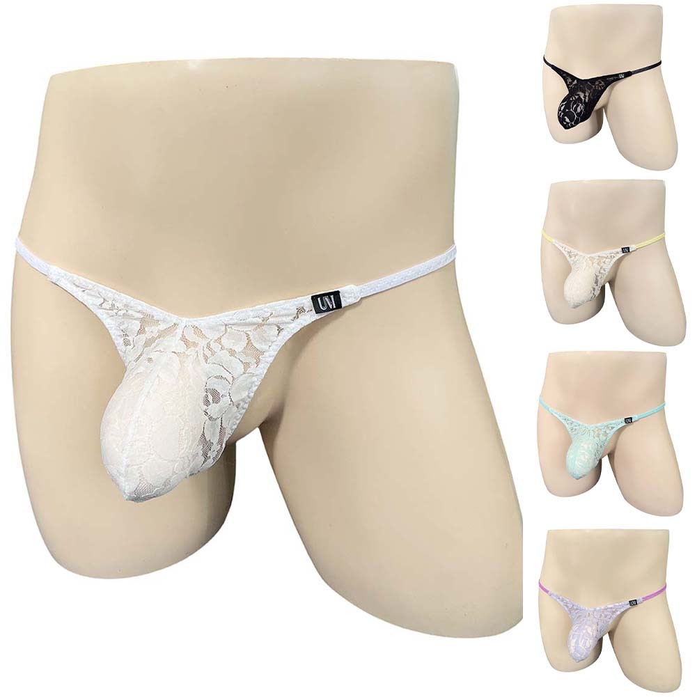 Mens Lace Briefs Low Rise Thong