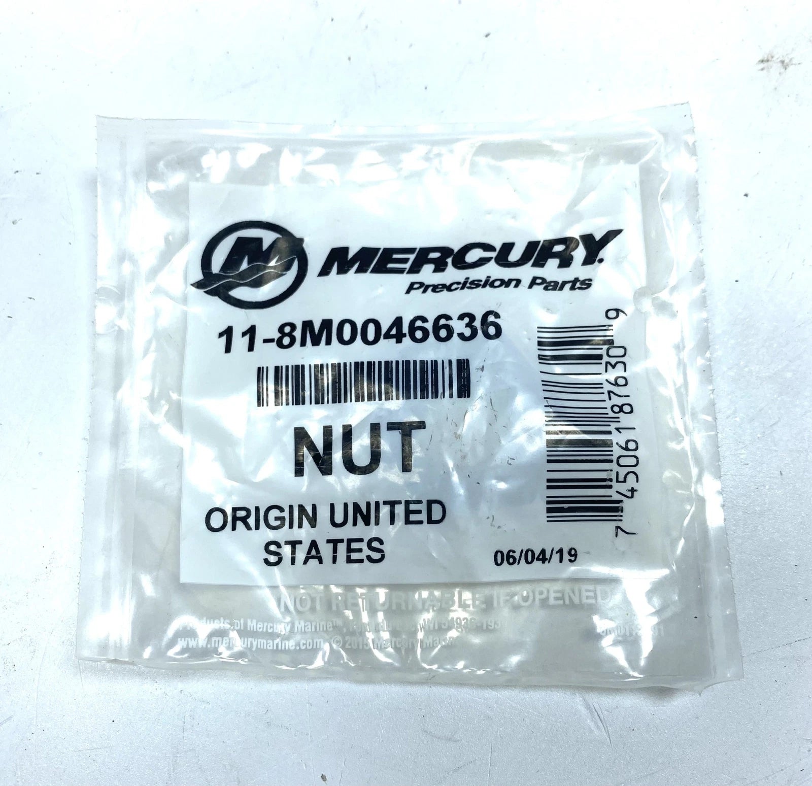 '-New- Mercury 11-8m0046636, Outboard Engine Nut , | Hook & Hull Co