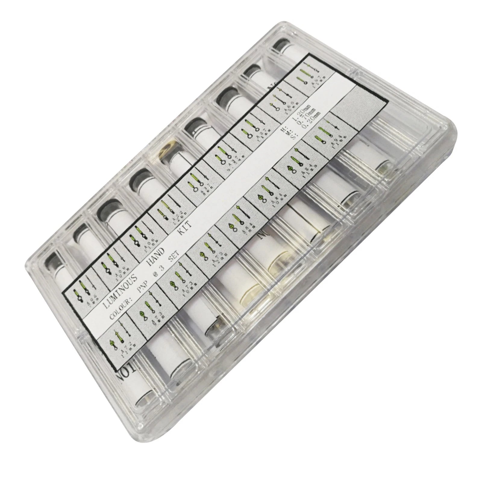 1 Box Luminous Watch Hands To Fit Hand Minute .70 Hour 1.20 Sweep
