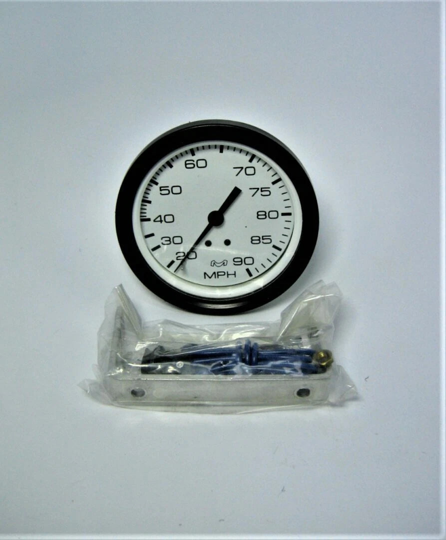 Medallion Ss-127-30W ~New~ 3-3/4" White Face / Black Bezel 0-90