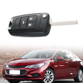 Car Key Shell Black Flip Folding Key Cutting Replacement 4 Button