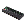 10 Channel Stereo Mono Line Metal Audio Mixer 6.35mm Input Output