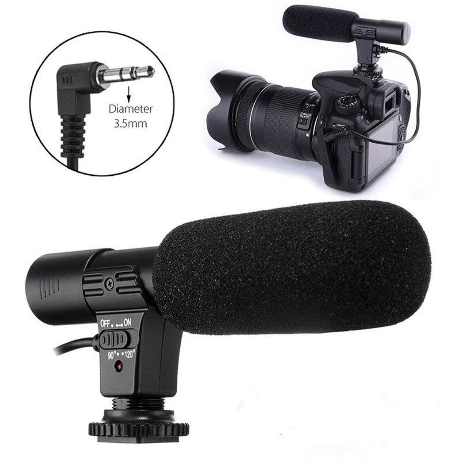 Stereo Micphone Mic 3.5mm Plug Dv For Nikon D7000 D300s D5100 D5300