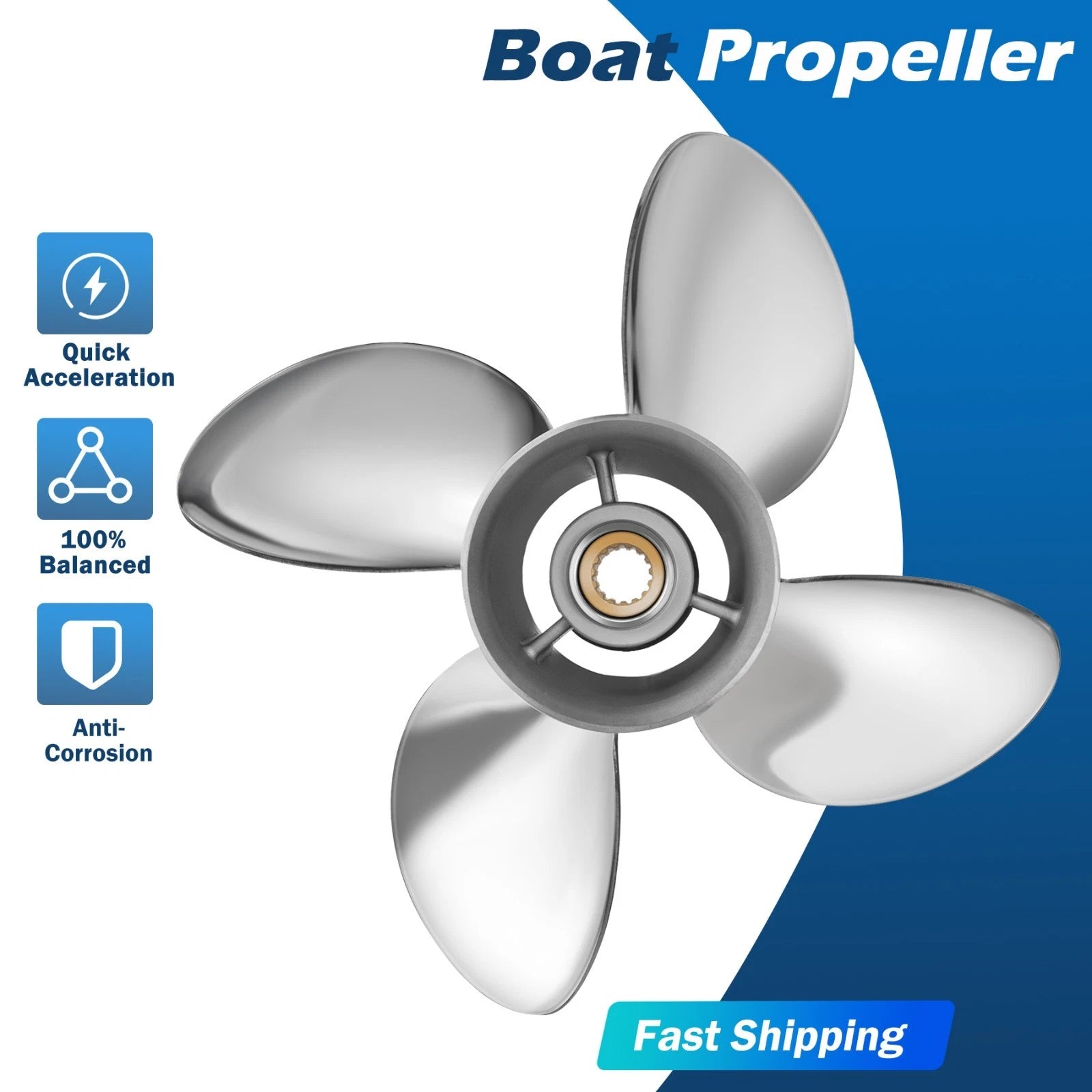 13 1/4 X 15 Stainless Boat Propeller Fit Mercury Motor 40-140hp 15