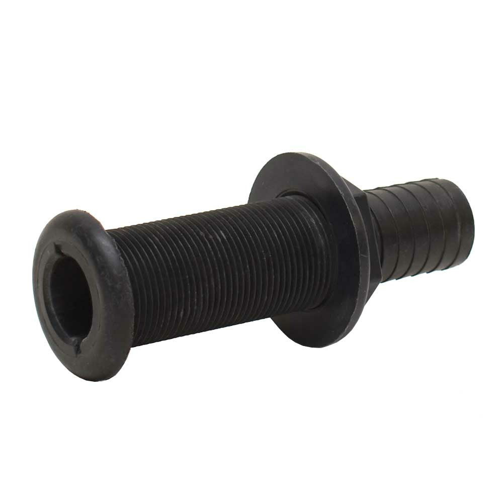 Tracker Boat Thru Hull Fitting Black Plastic 1 1/8 Inch Barb by Tracker