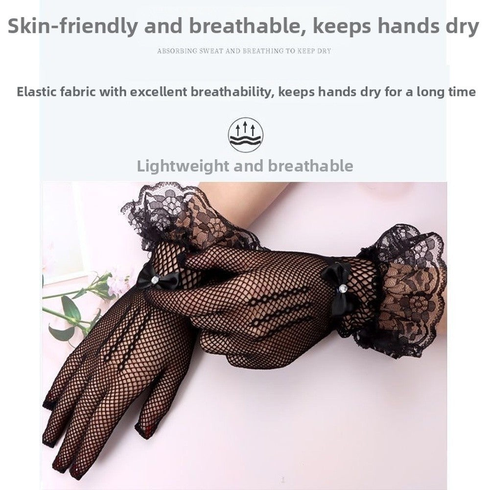 Wedding Gloves Short Finger Rhinestone