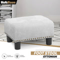 15" Gray Ottoman Tufted Poufs Bench Rectangular Upholst