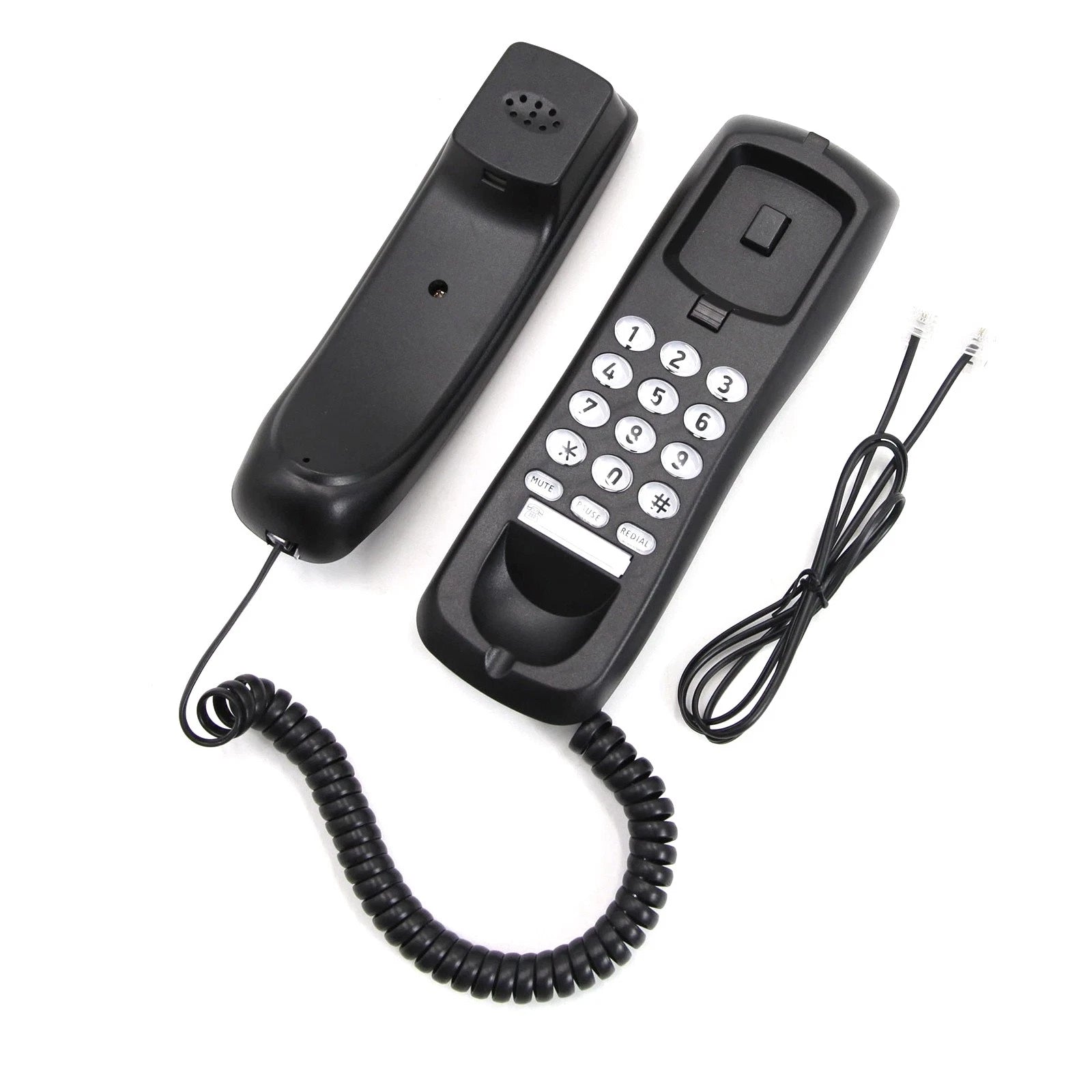 Professional Black Telephone Desktop Corded Landline Mini Phone For