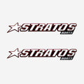 Stratos Boat Graphic Decal | 10 3/4 x 2 3/4 Inch Red Black (Pair)Opens