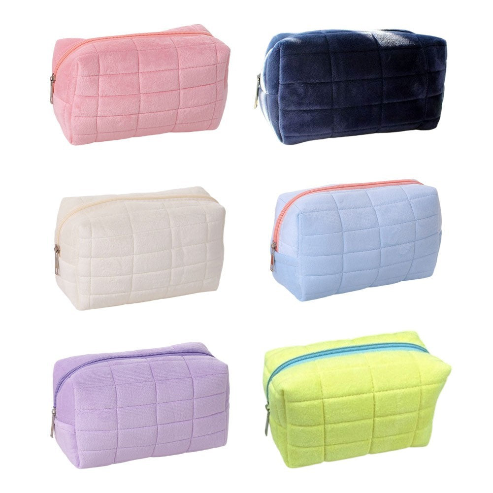 Plush Fabric Cosmetic Storage Bag 18cm Size