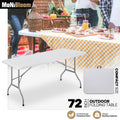 White 6ft Folding Table with Handle
