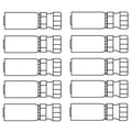 Ffx-08-08 Universal 10-pack Female Swivel Straight Short Crimp