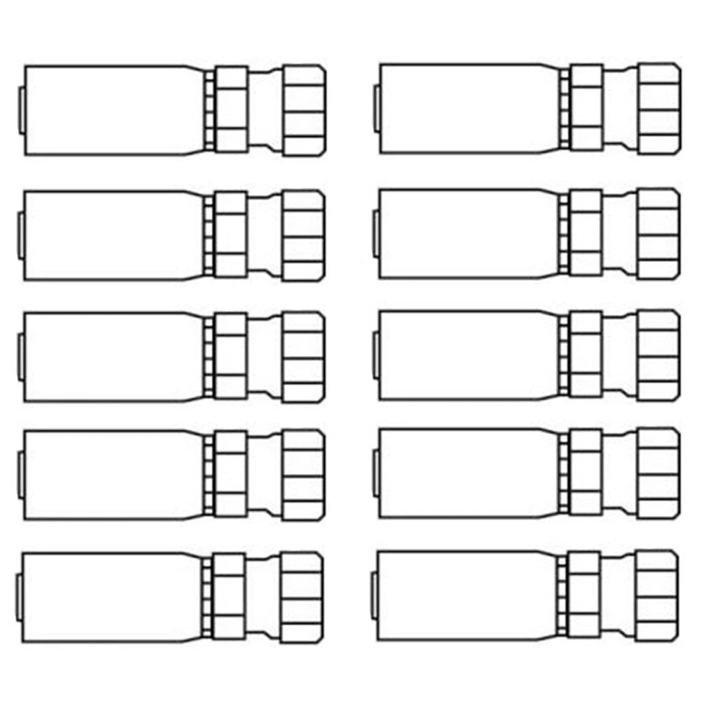 Ffx-08-08 Universal 10-pack Female Swivel Straight Short Crimp