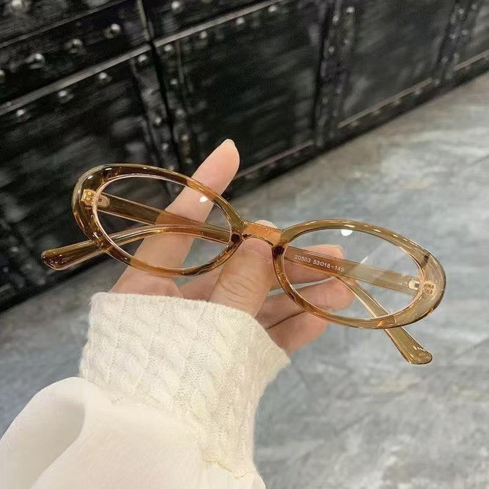 Retro Oval Eyeglasses Anti Blue Light PC Material