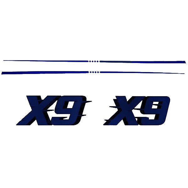 MasterCraft Boat Raised Decals X-9 Navy Blue by MasterCraft