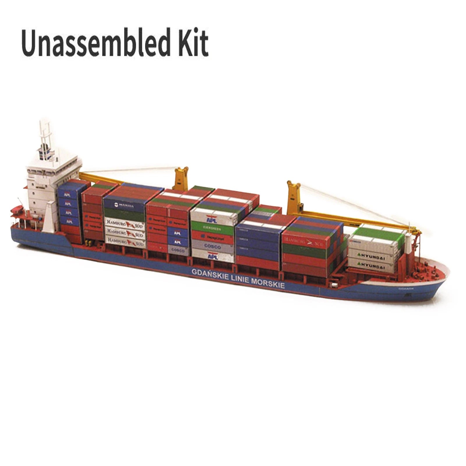 1:400 Scale Polish Gdansk Cargo Ship Model Handmade Diy Model Paper