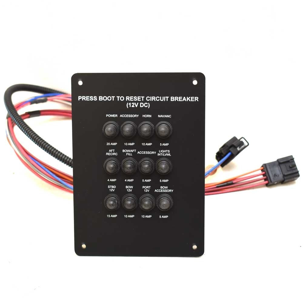 Trophy Boat Circuit Breaker Panel 12VDC Black by Trophy