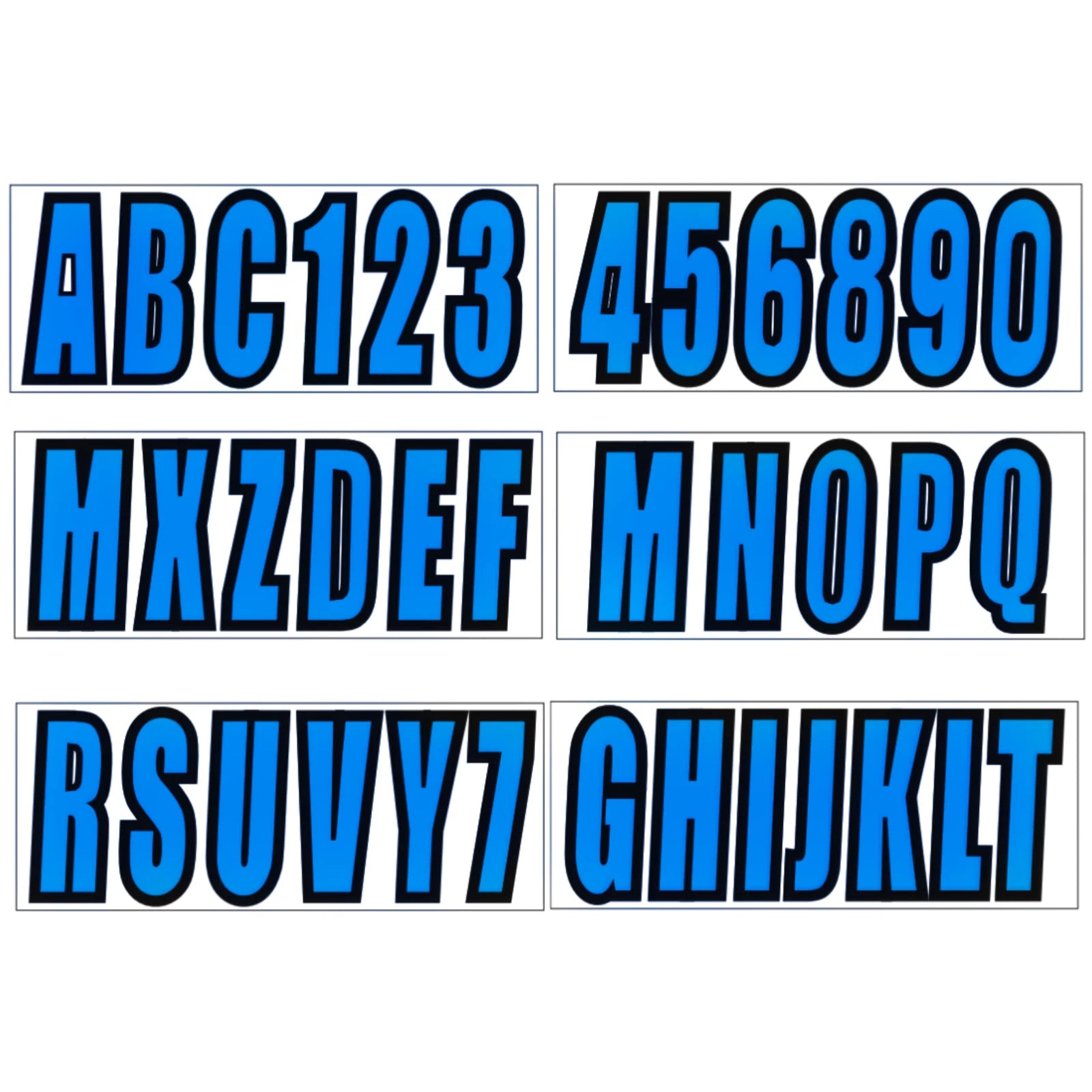 Custom Boat Registration Numbers – 3" Blue