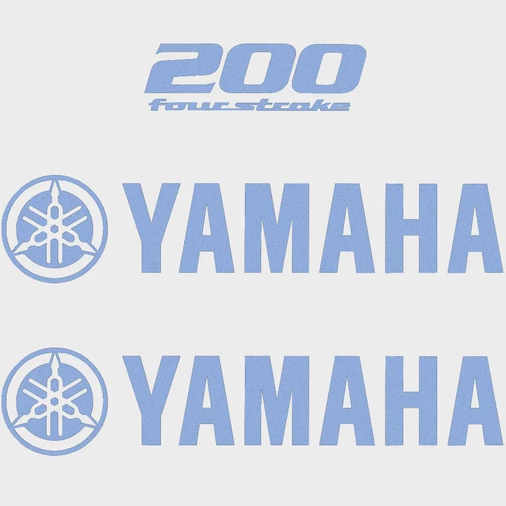Yamaha Boat Cowling Decals Hw2475 | 200 Four Stroke Blue Stickers