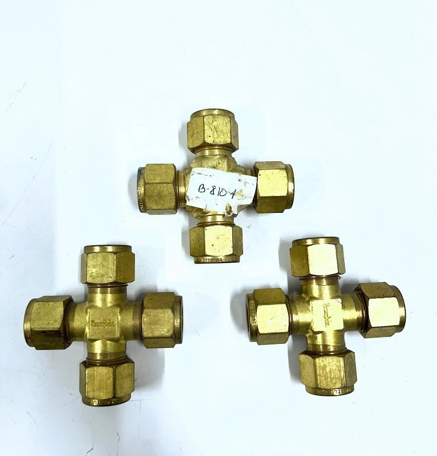 Swagelok B-810-4, Fitting, Union Cross, 1/2 In, 3 | Hook & Hull Co
