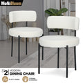 White Padded Dining Chairs - 2 Piece Set