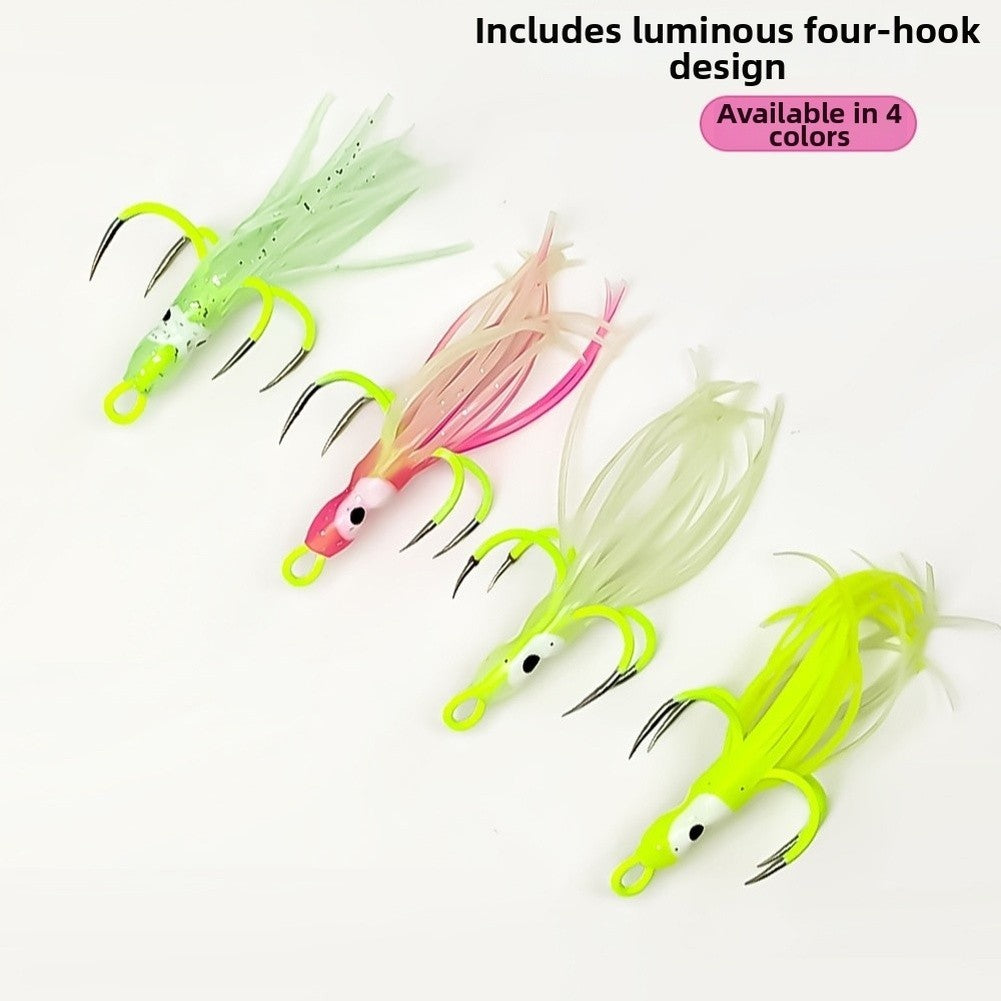 Glow in the Dark Squid Lure for Fishing