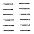 Twelve (12) 103-6384 High Lift Notched Blades Fits Exmark Lazer Z