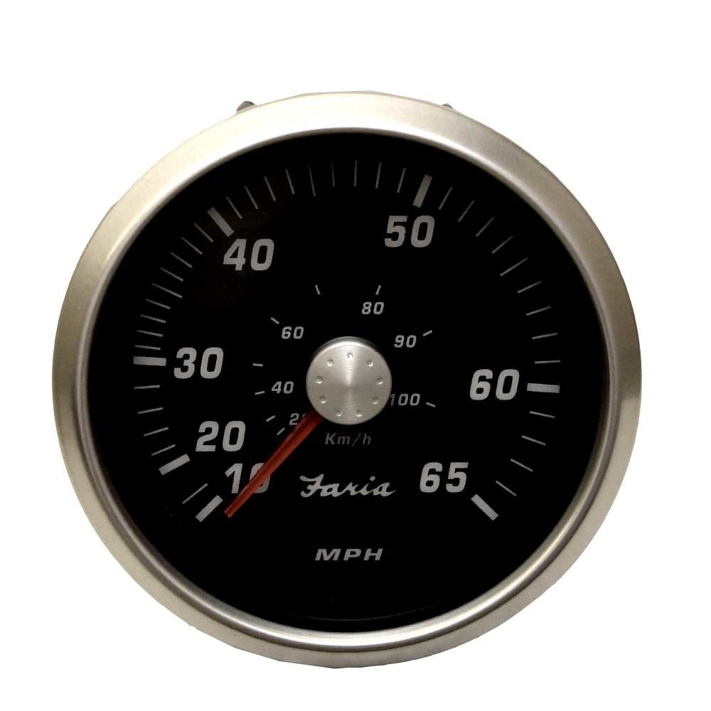 Faria Boat Speedometer Gauge 3 1/4 Inch Pewter Black by Faria