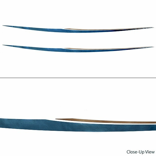 Custom Boat Decals Set Of 2 Sky Blue / Charcoal / Metallic Gold