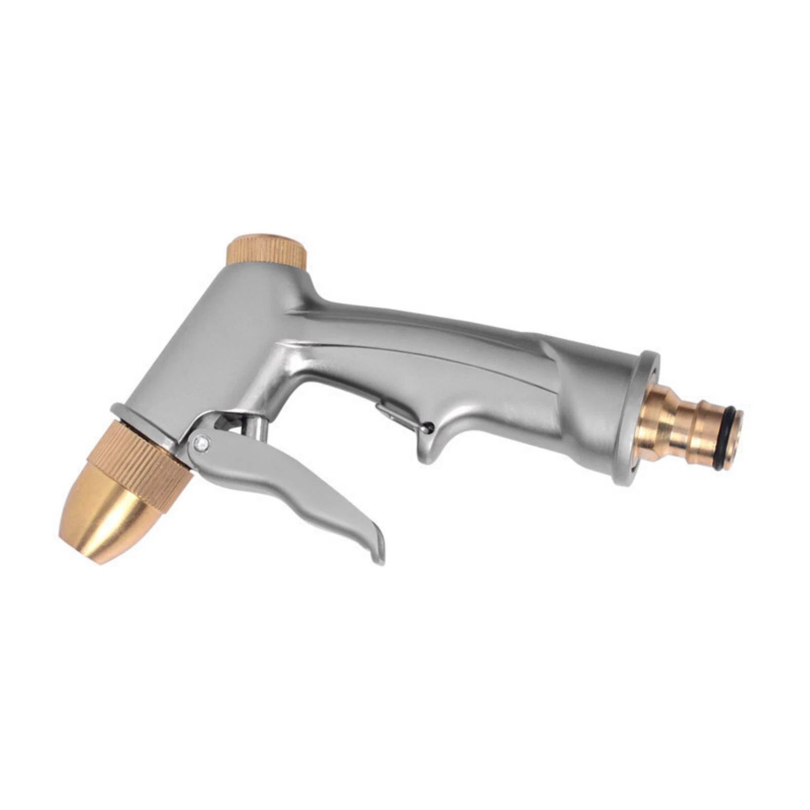 Garden Hose Nozzle Sprayerheavy Duty Metal High Pressure Water Silver