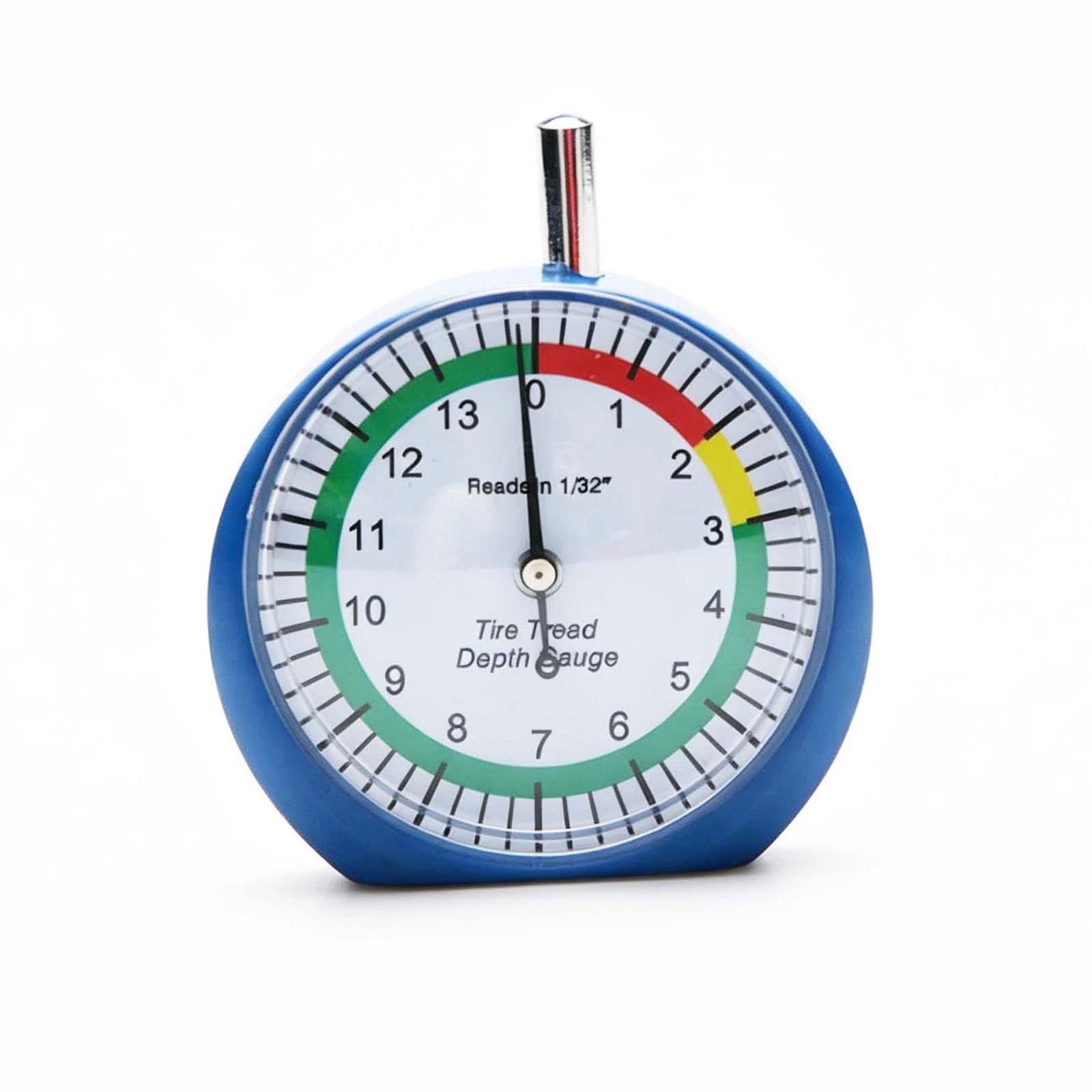 Tire Tread Depth Gauge With Color Zones 14/32" Analog Reading