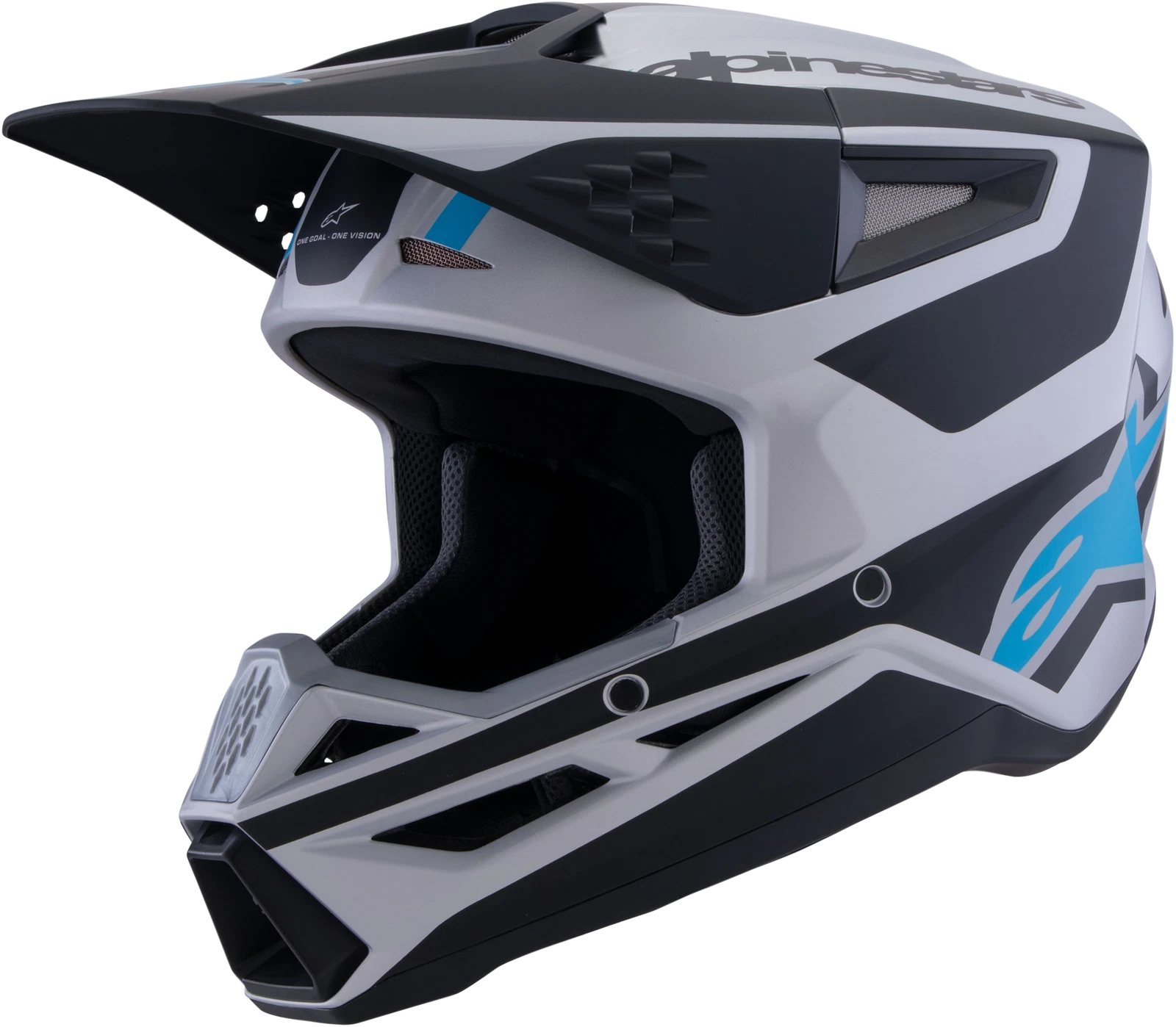 Alpinestars Sm3 Off-road Helmet X-large Matte Silver/blue/bl<wbr/>ack