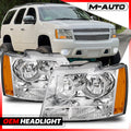 Chromed Amber Headlight Set for 2007-2014 Chevy Tahoe