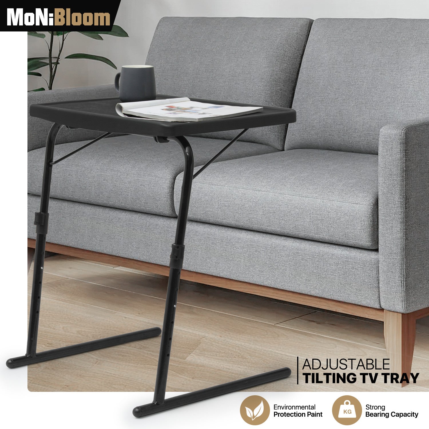 Foldable Adjustable Height TV Tray Table