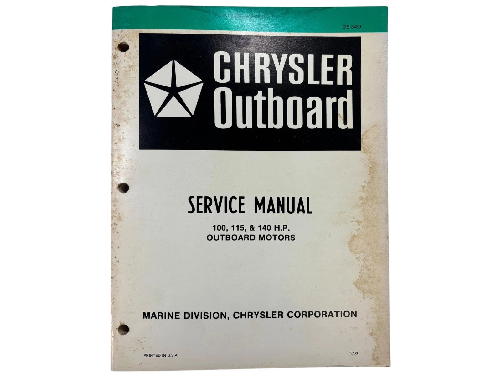 Chrysler Outboards Ob3439, 100/115/140 Hp Outboard | Hook & Hull Co