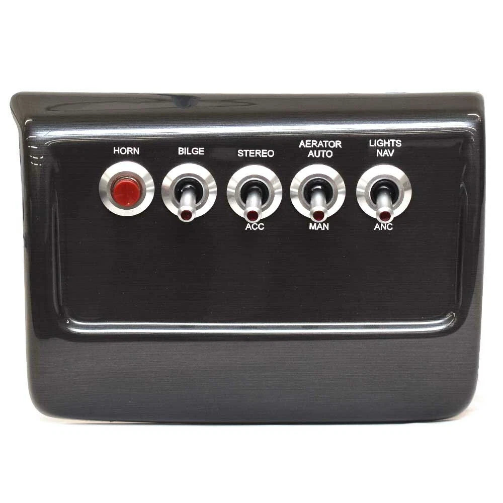 Lowe Boat Toggle Switch Panel 2409937 | W/ Fuse Block Metallic