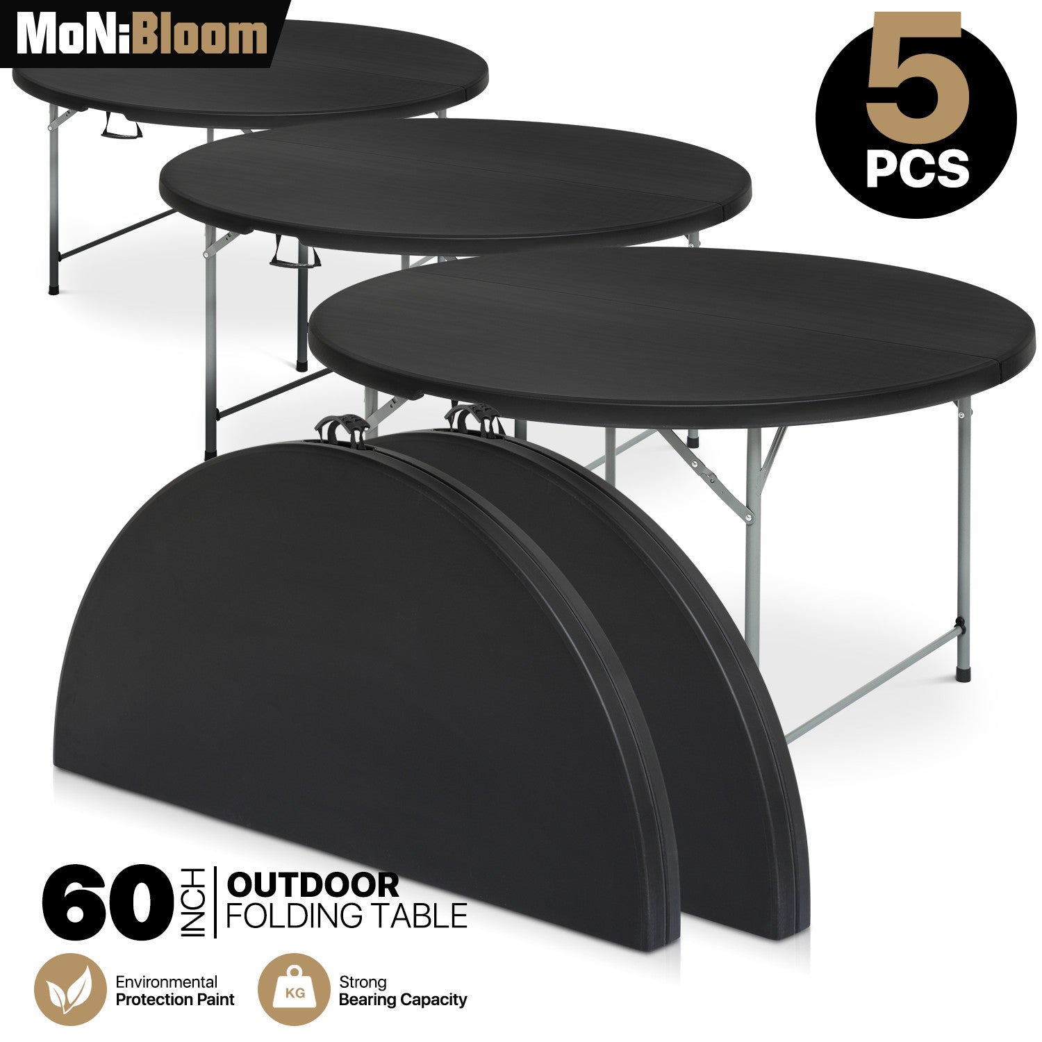 31" Folding Round Dining Table - 5 Pack