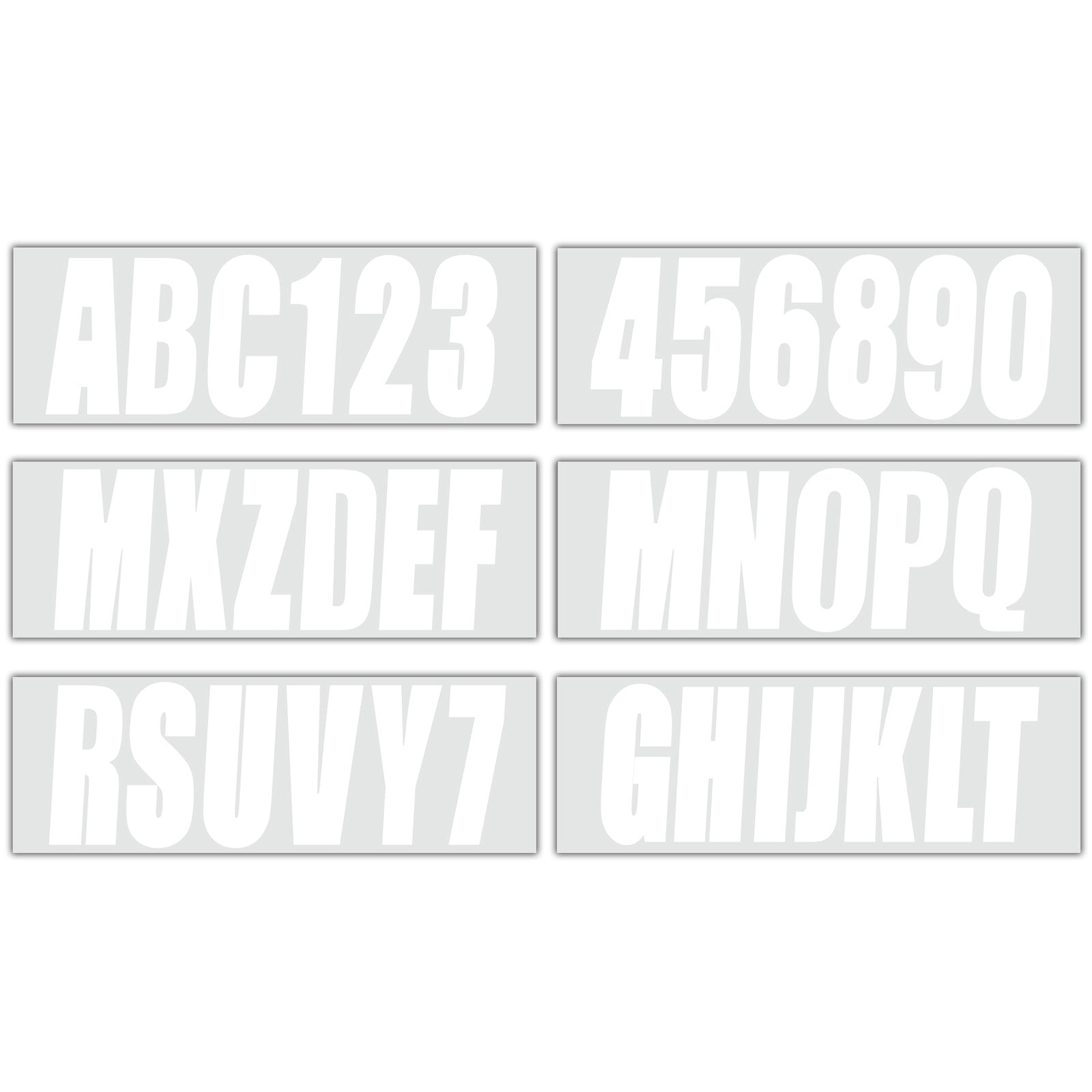 Boat Registration Number Stickers Decals White