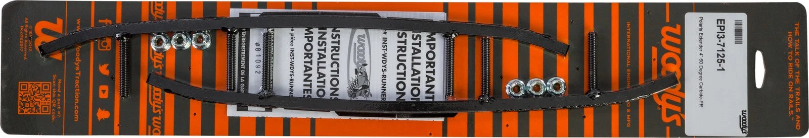Woodys 4" Carbide Polaris Runner For Snowmobiles 2010-2023 Lightly