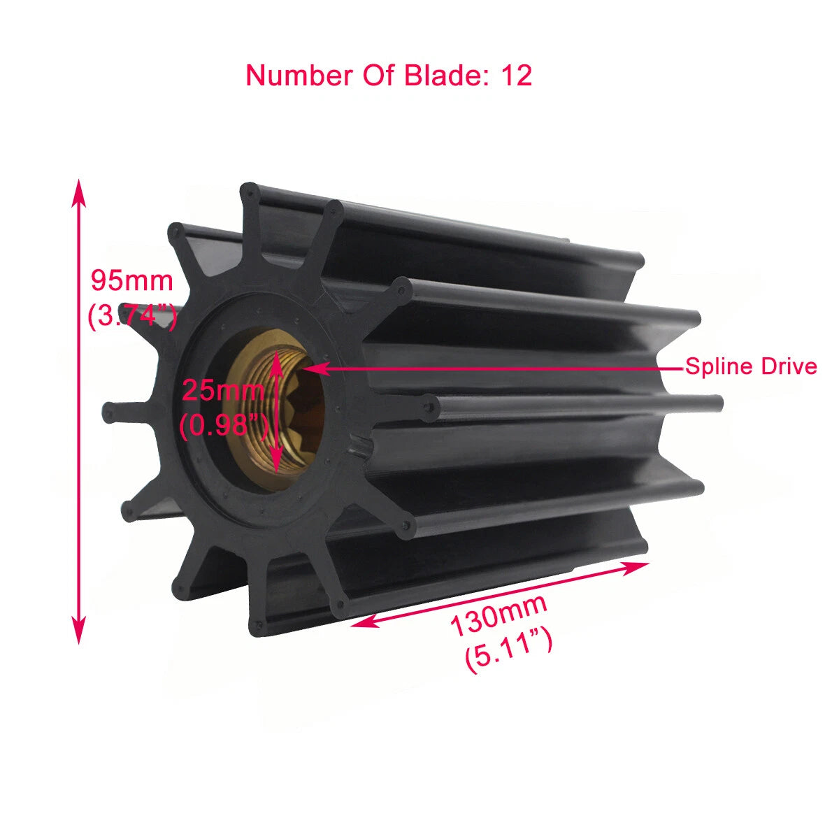 Flexible Impeller for Johnson CEF 500186/DJ 08-30-1201 F95 Series Pumps