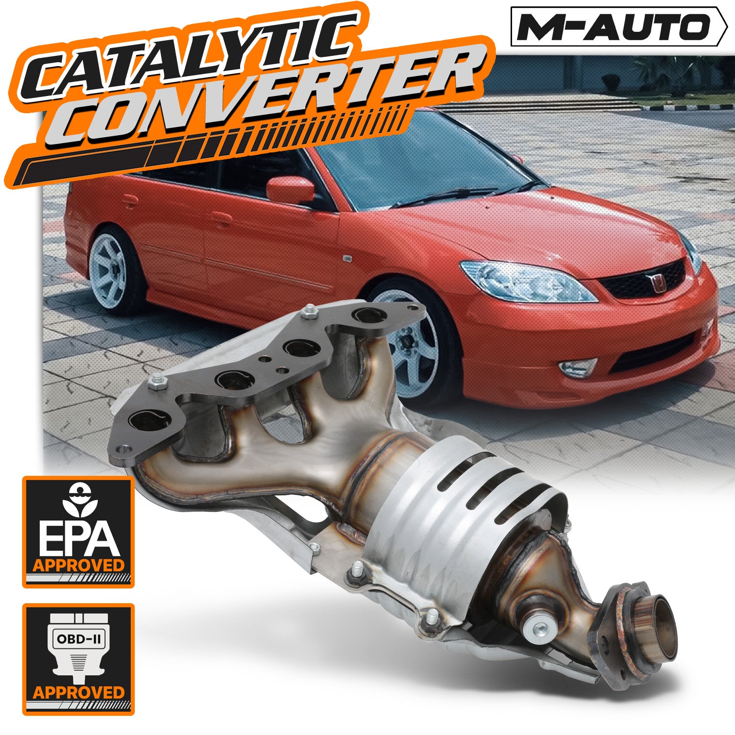 Catalytic Converter Exhaust Manifold for 2001-2005 Civic