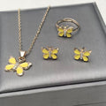 Jewelry Set Butterfly Necklace Pendant Finish