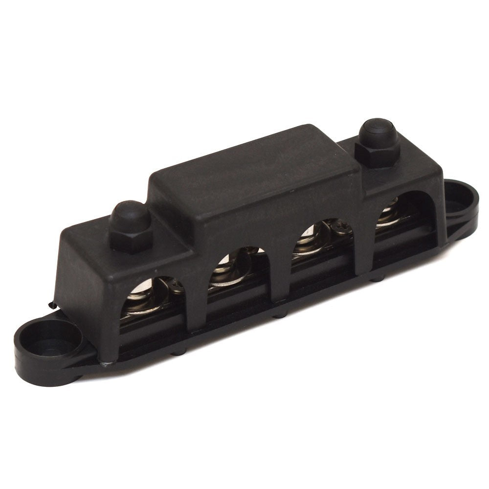 Boat Negative Bus Bar 4-Stud Black by VTE