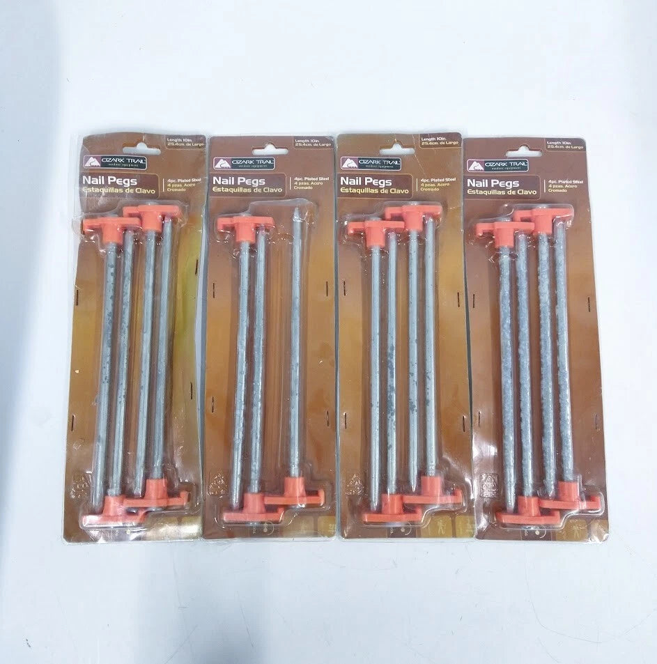 Ozark Trail 8312-w, 10'' Plated Steel Nail Pegs - 15 Count