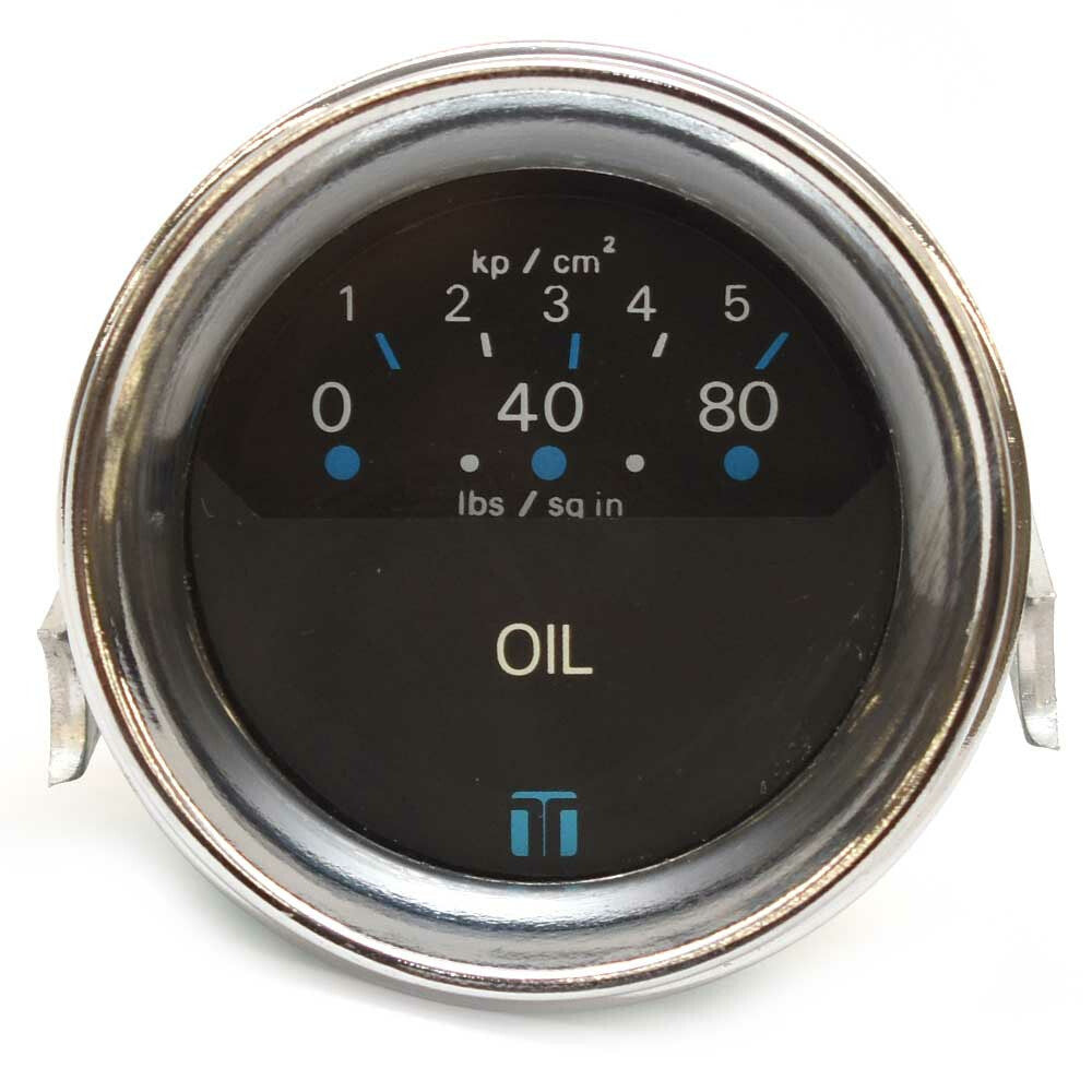 Teleflex Boat Oil Pressure Gauge 1177075 | 2 Inch Silver BlackOpens in